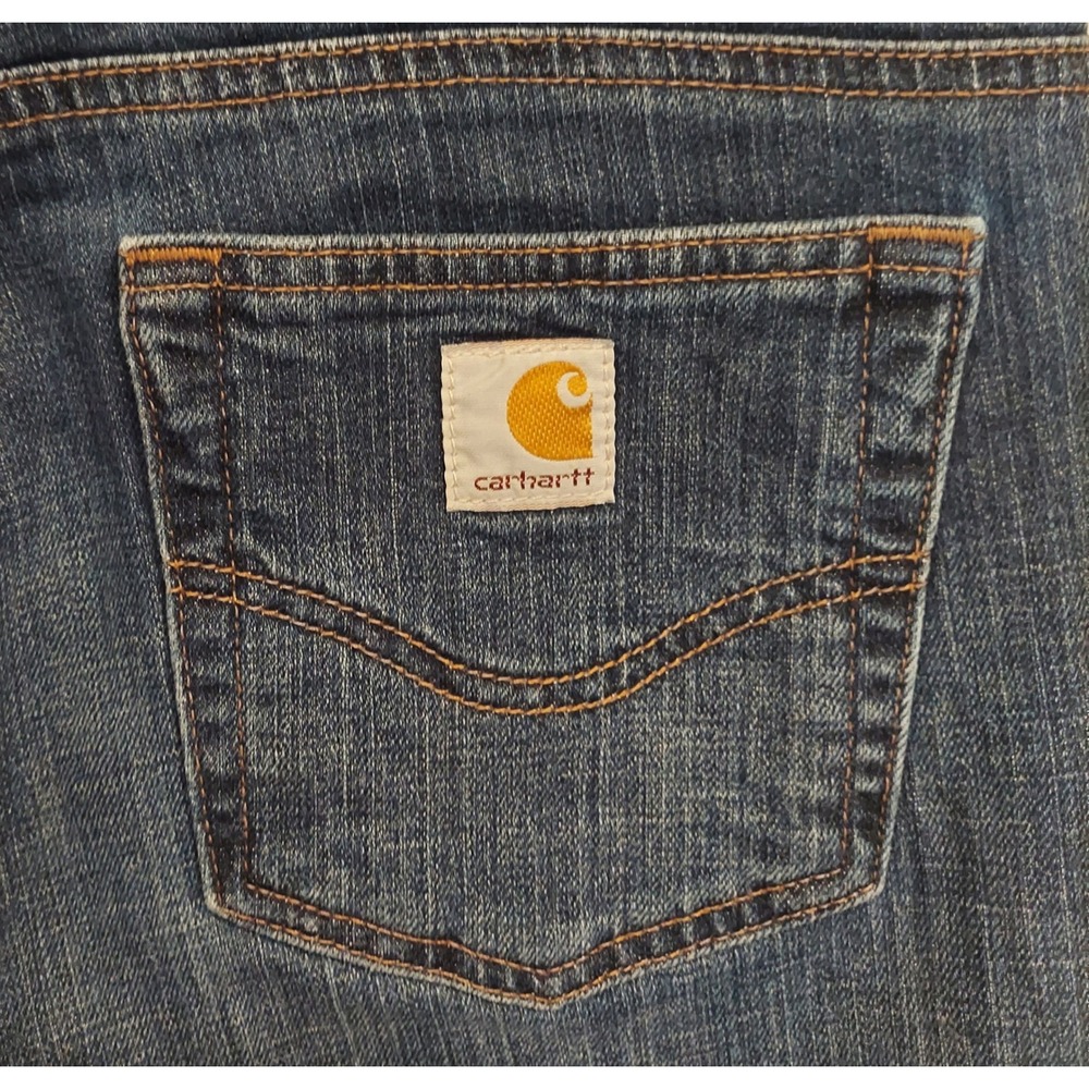 Carhartt Womens Discontinued Curvy Fit Mid-Rise Bootcut Jeans Size 12 #WB014VTB❤ - Picture 2 of 11